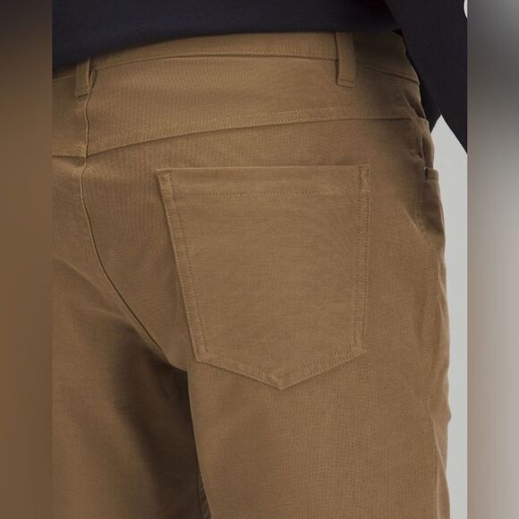 Men's Brown Casual Pants Canvas ABC Slim-Fit 5 Pocket 31L Utilitech Sz 34 - Picture 2 of 6